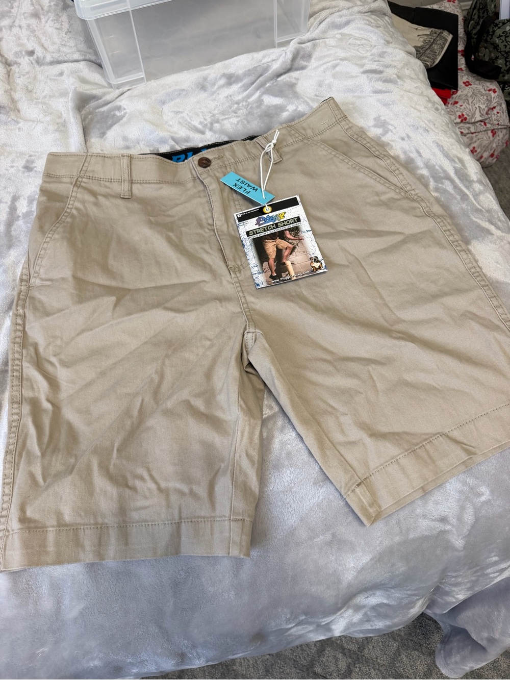 Plugg Men's Khaki Flat Front Shorts